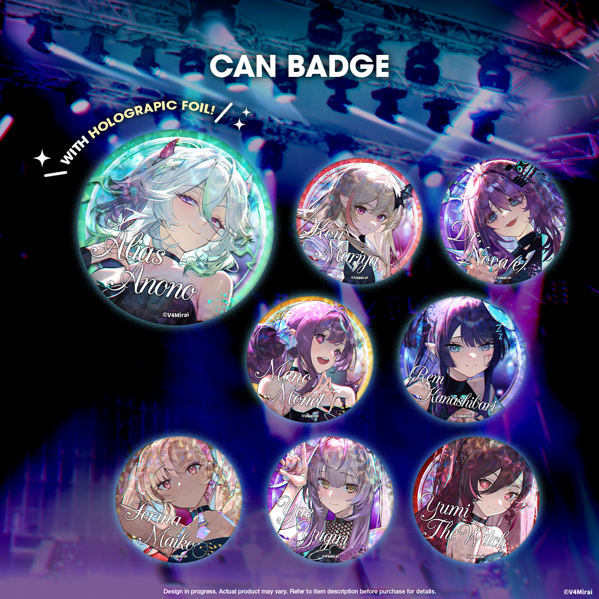 Can Badge - V4Mirai 1st Year Anniversary Merch