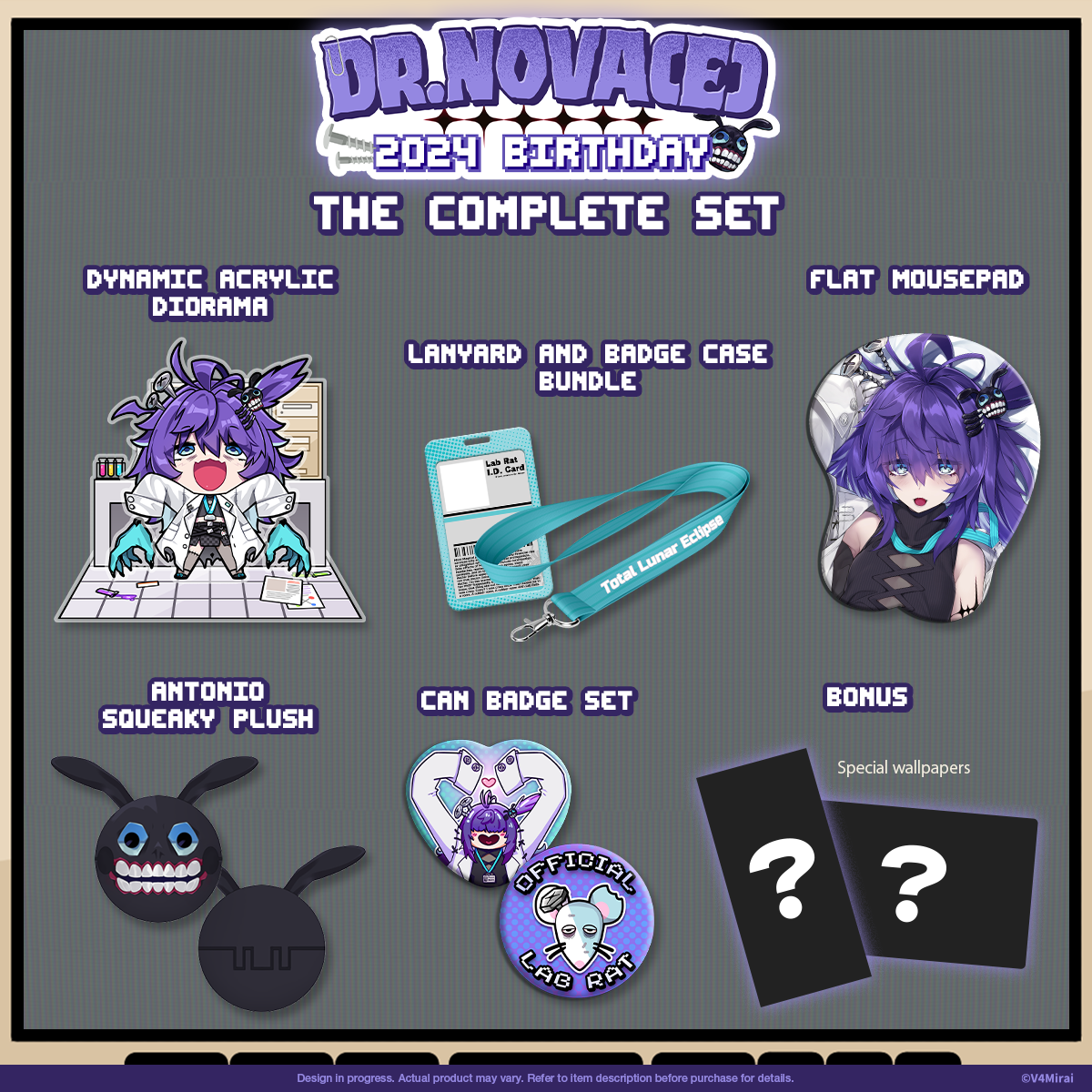 Conjunto completo - Merchandising de cumpleaños de Dr.NOVA(e) 2024