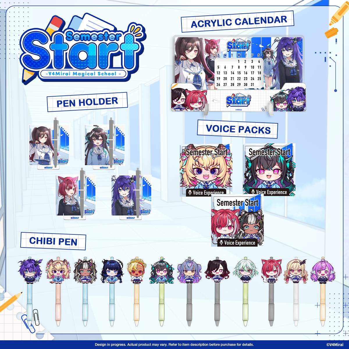Acrylic Calendar - V4Mirai Semester Start Merch 2025