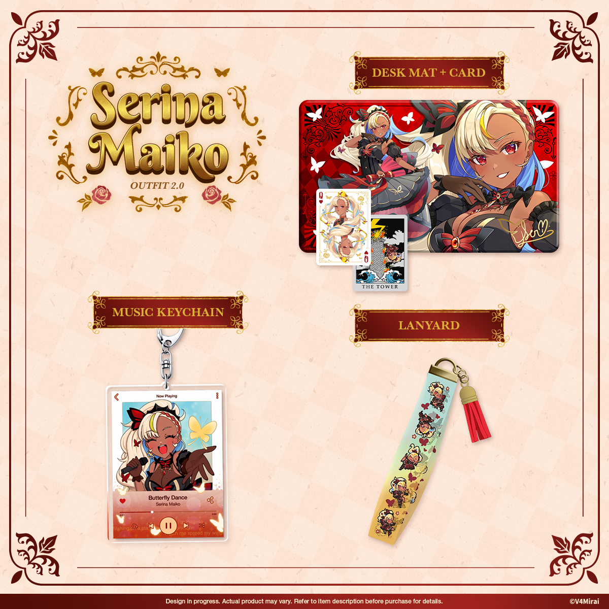 Desk Mat + Card Set - Serina Maiko Outfit 2.0 Anniversary Merch