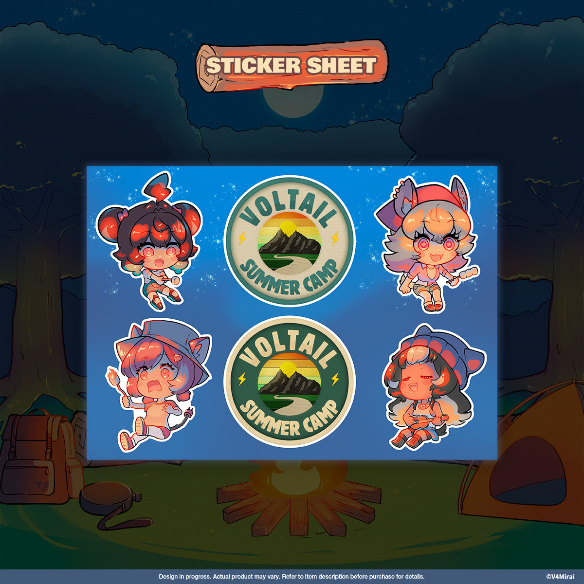 Voltail Summer Camp Merch - Sticker Sheet