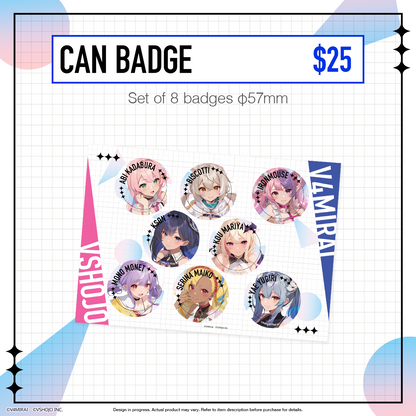 V4Mirai x VShojo Can Badge Set - ALA19 Limited Edition