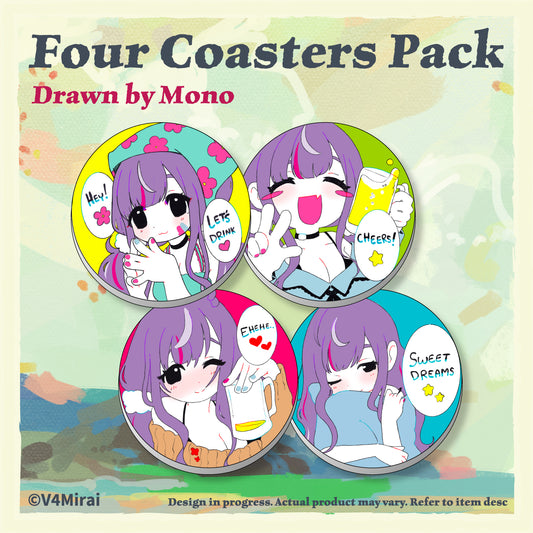 Four Coaster Pack - Mono Monet Birthday Merch 2024