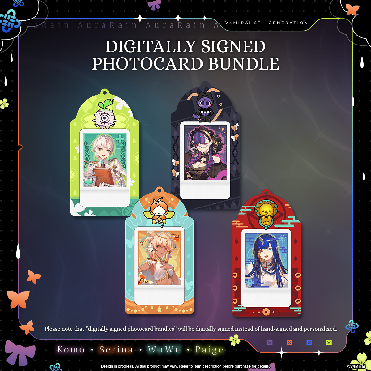Aurarain Debut Merch - Digitally Signed Photocard Bundle
