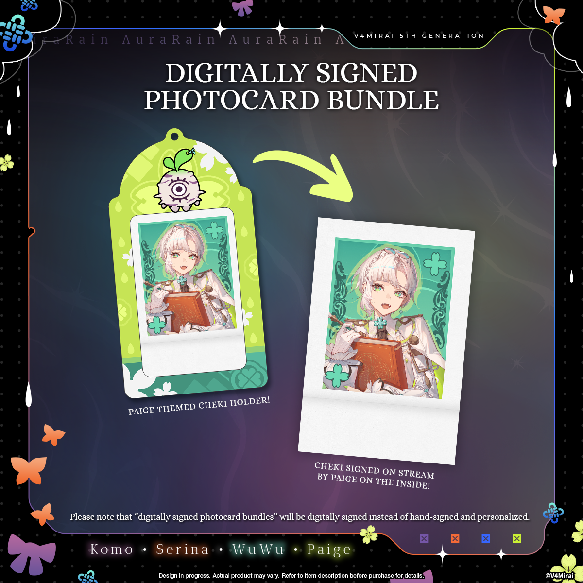 Aurarain Debut Merch - Digitally Signed Photocard Bundle