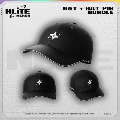 NLiTE Embroidered Hat + Hat Pin Bundle