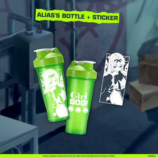 Lunalia Outfit 2.0 Merch - Alias's Bottle + Sticker