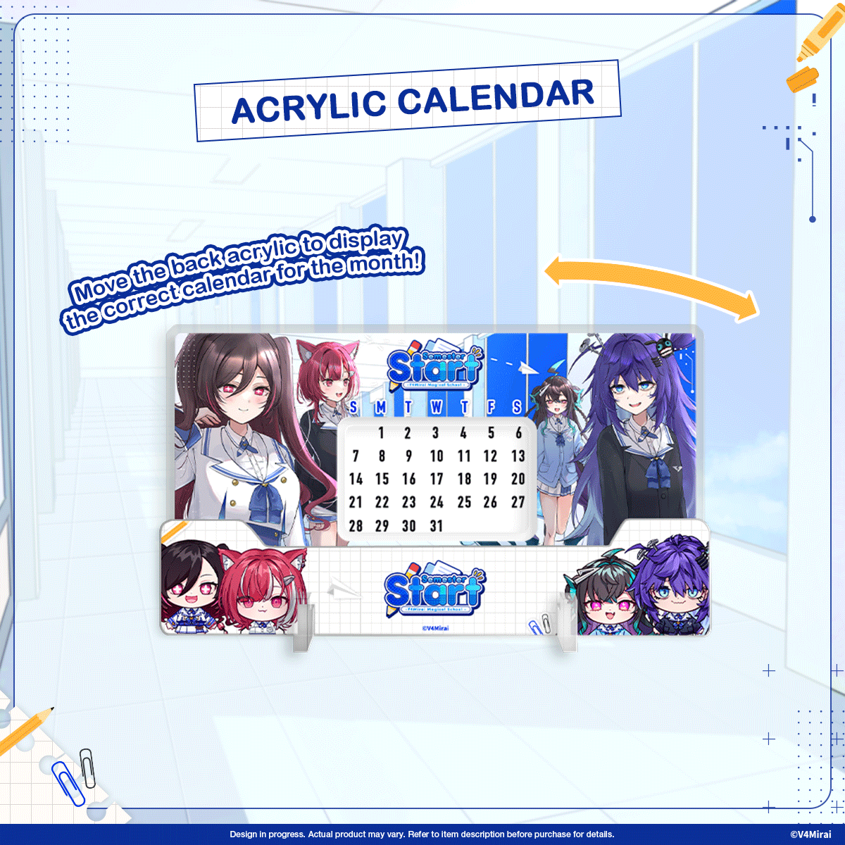 Acrylic Calendar - V4Mirai Semester Start Merch 2025 – Brave group US Store
