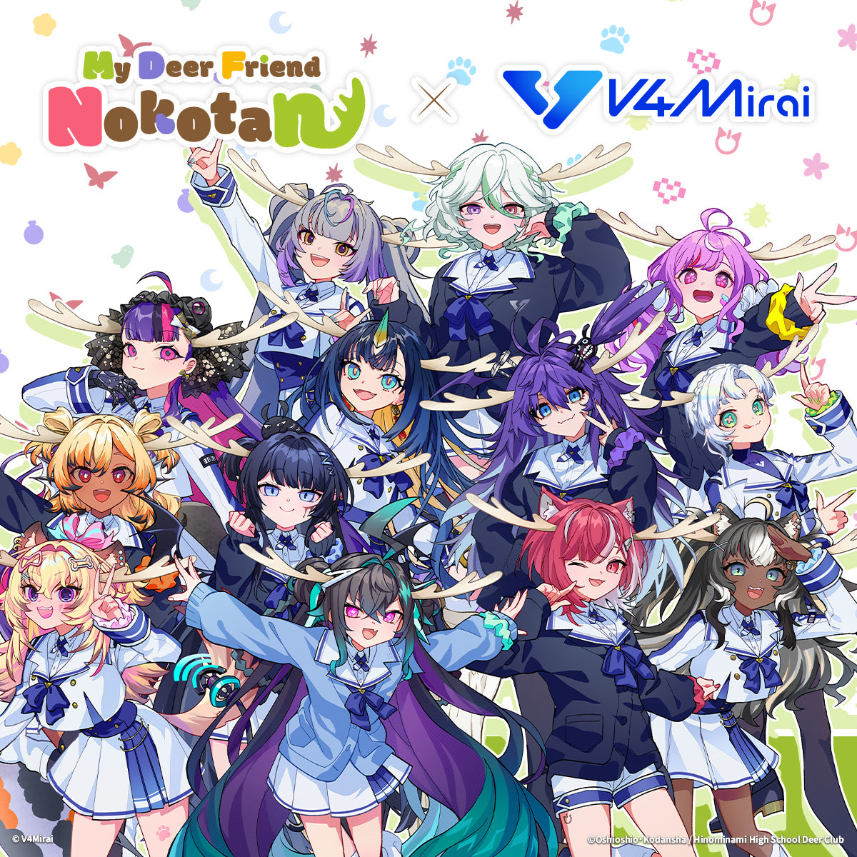 My Deer Friend Nokotan × V4Mirai Collab Merch - Desk Mat