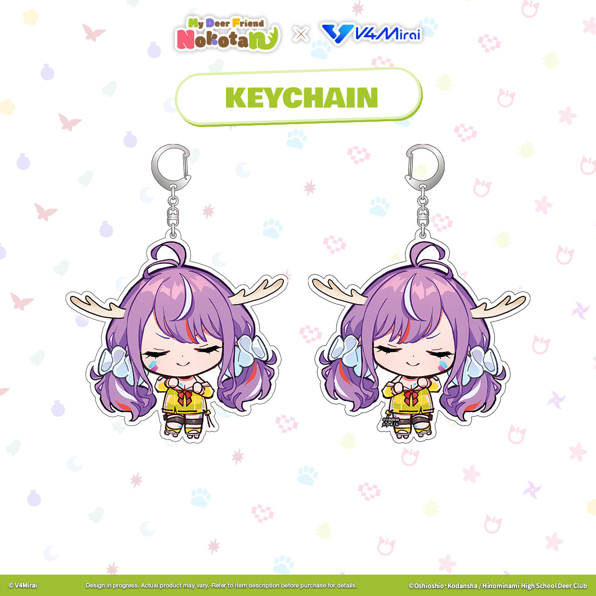 My Deer Friend Nokotan × V4Mirai Collab Merch - Keychain
