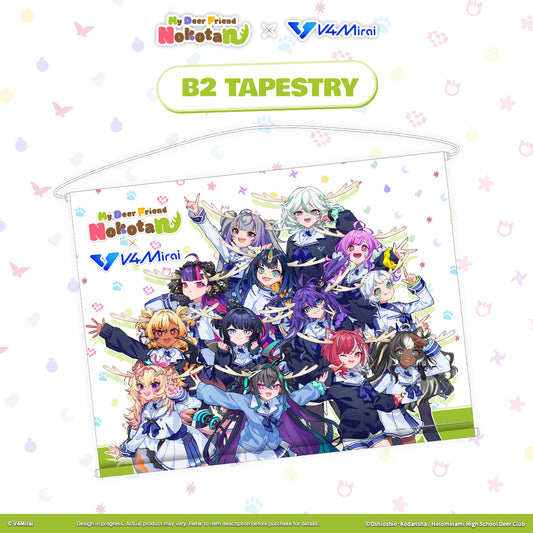 My Deer Friend Nokotan × V4Mirai Collab Merch - B2 Tapestry