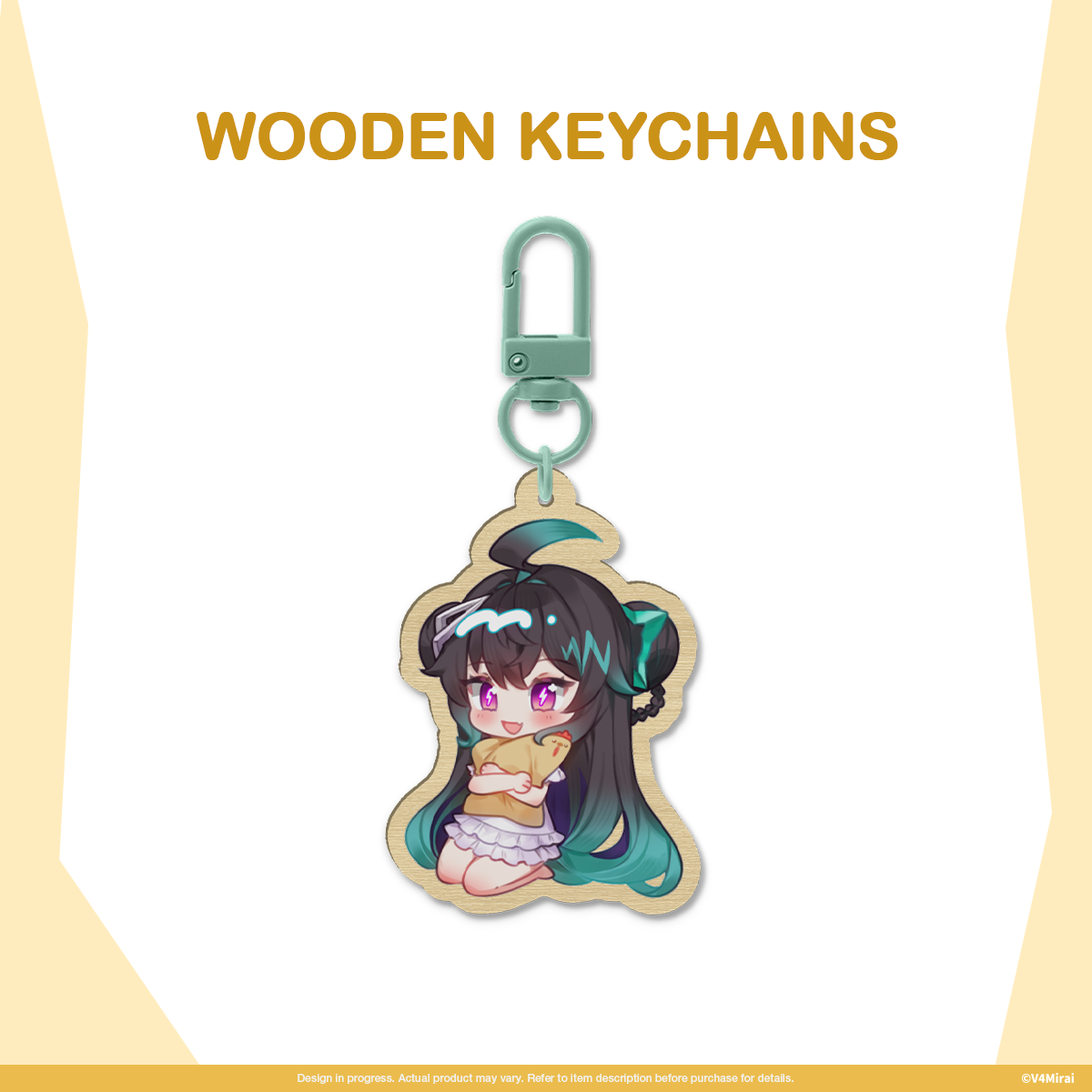 Voltail 2nd Anniversary Merch - Wooden Keychain