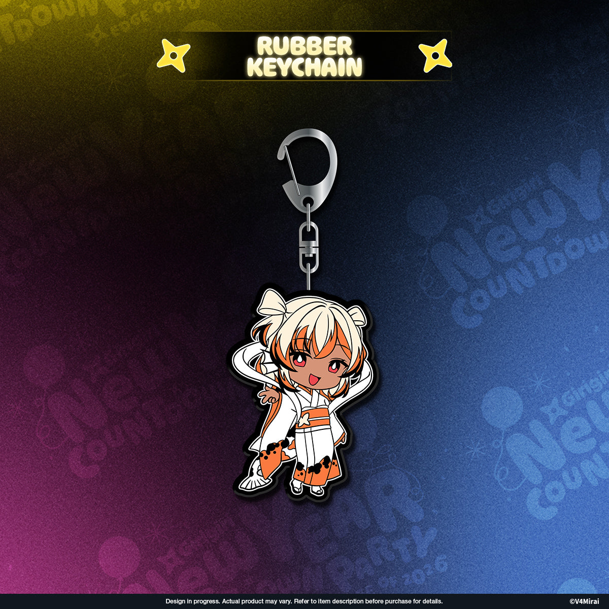 V4Mirai 2026 New Year Blessings Merch - Rubber Keychain