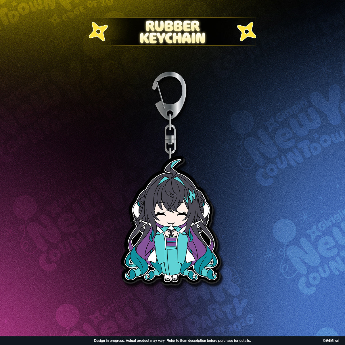 V4Mirai 2026 New Year Blessings Merch - Rubber Keychain