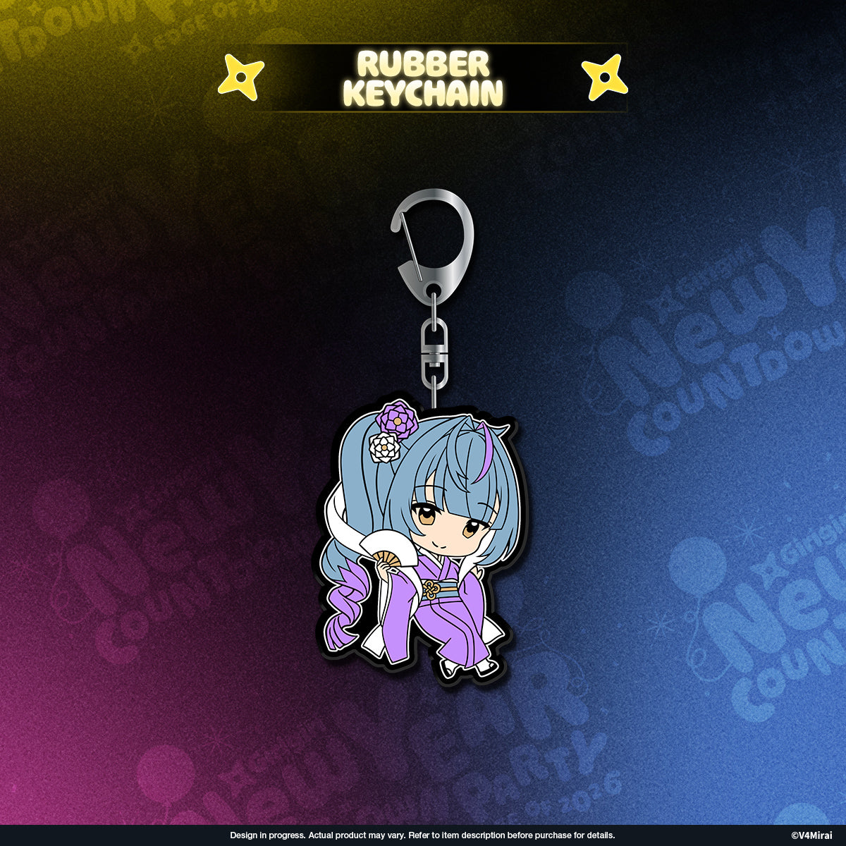 V4Mirai 2026 New Year Blessings Merch - Rubber Keychain