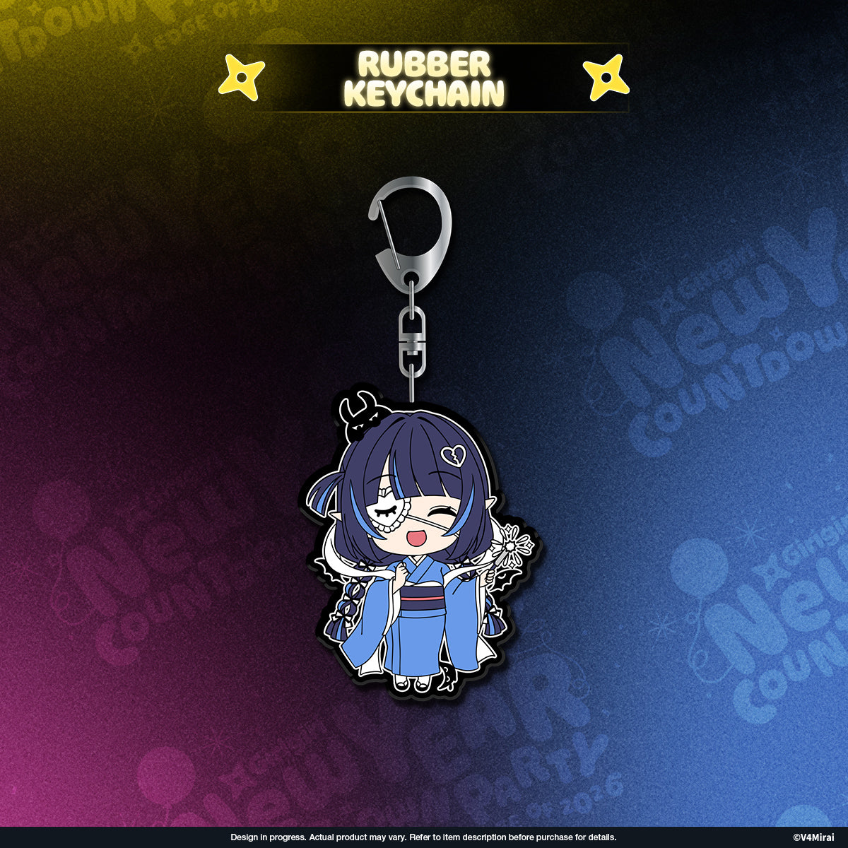 V4Mirai 2026 New Year Blessings Merch - Rubber Keychain