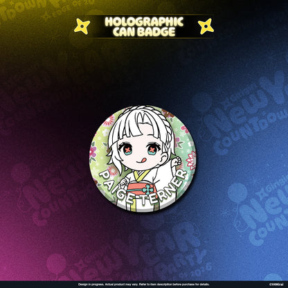 V4Mirai 2026 New Year Blessings Merch - Holographic Can Badge