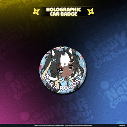 V4Mirai 2026 New Year Blessings Merch - Holographic Can Badge