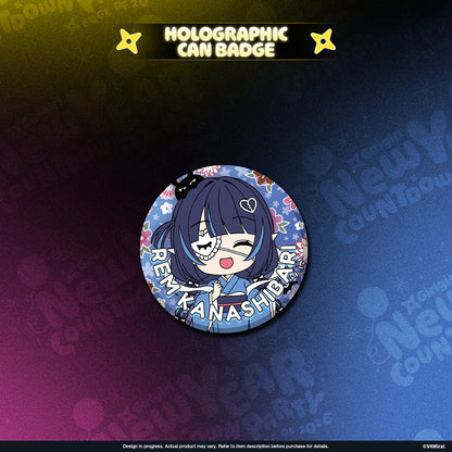 V4Mirai 2026 New Year Blessings Merch - Holographic Can Badge