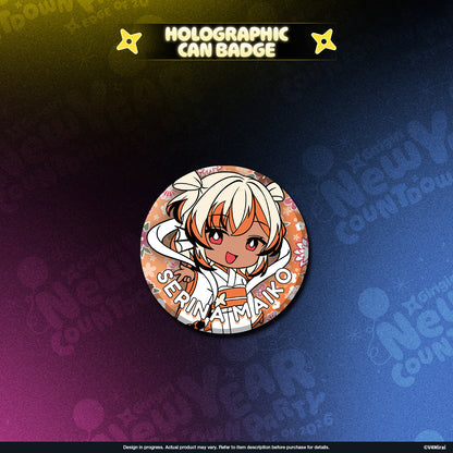 V4Mirai 2026 New Year Blessings Merch - Holographic Can Badge