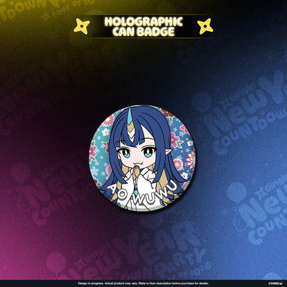 V4Mirai 2026 New Year Blessings Merch - Holographic Can Badge