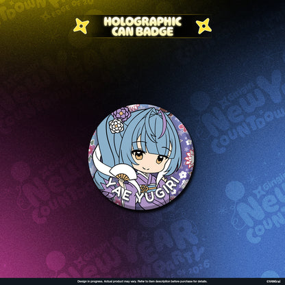 V4Mirai 2026 New Year Blessings Merch - Holographic Can Badge