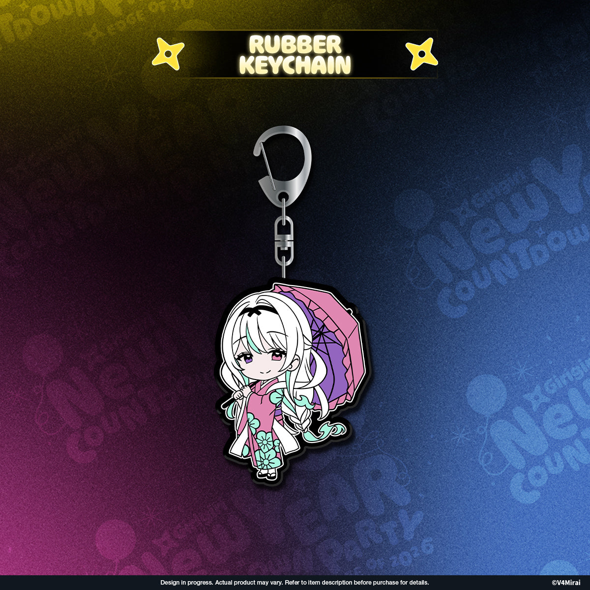 V4Mirai 2026 New Year Blessings Merch - Rubber Keychain