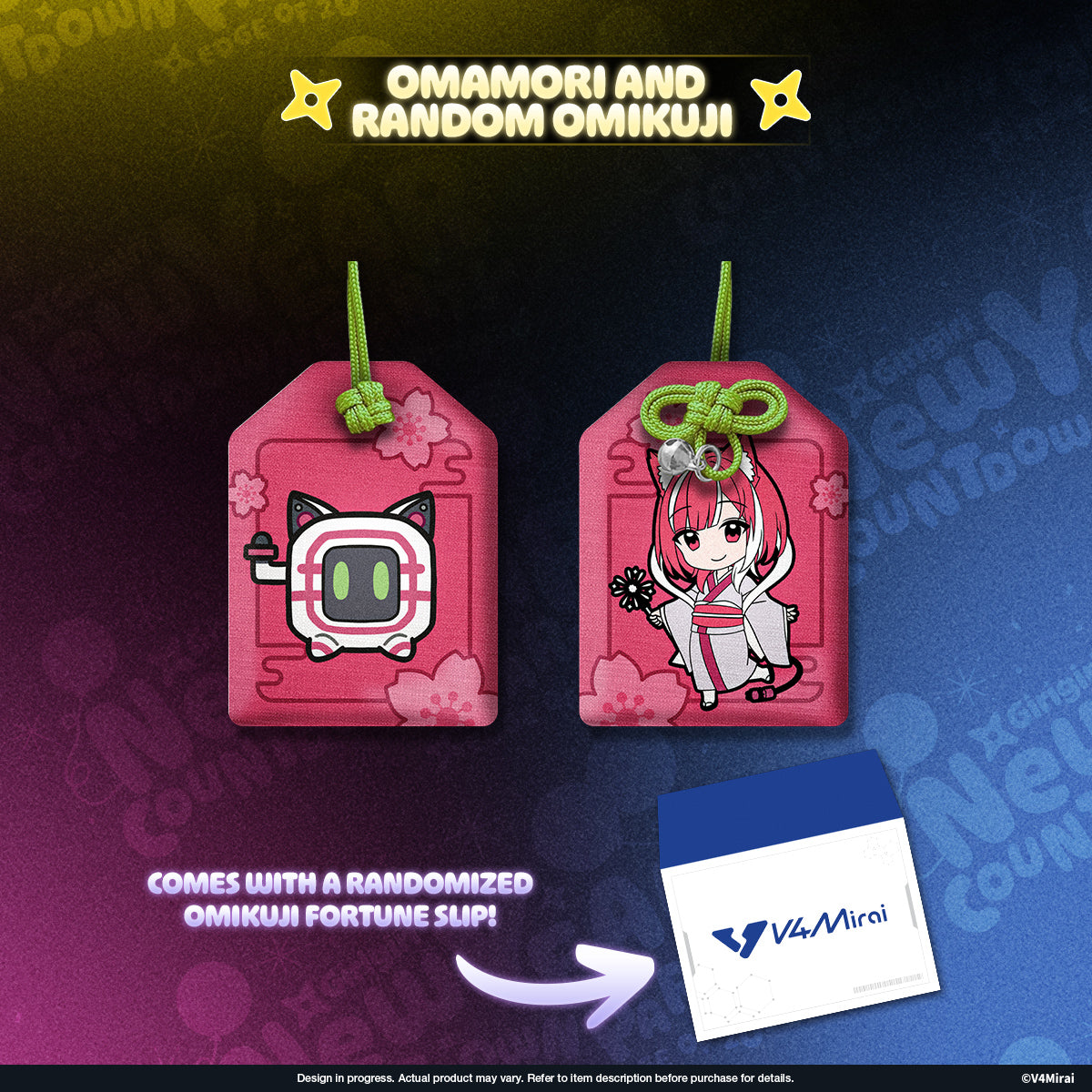 V4Mirai 2026 New Year Blessings Merch - Omamori and random Omikuji