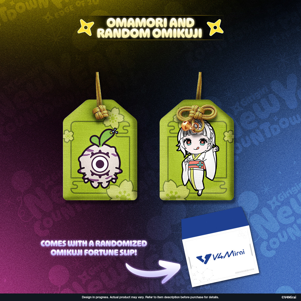V4Mirai 2026 New Year Blessings Merch - Omamori and random Omikuji