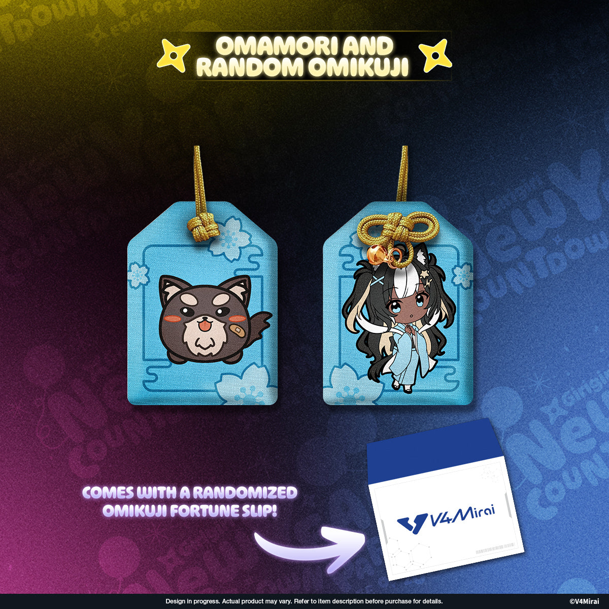 V4Mirai 2026 New Year Blessings Merch - Omamori and random Omikuji