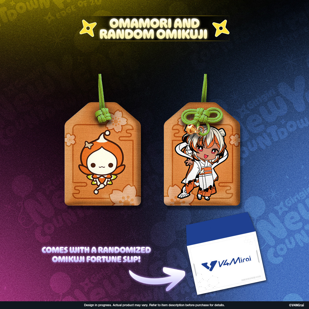V4Mirai 2026 New Year Blessings Merch - Omamori and random Omikuji