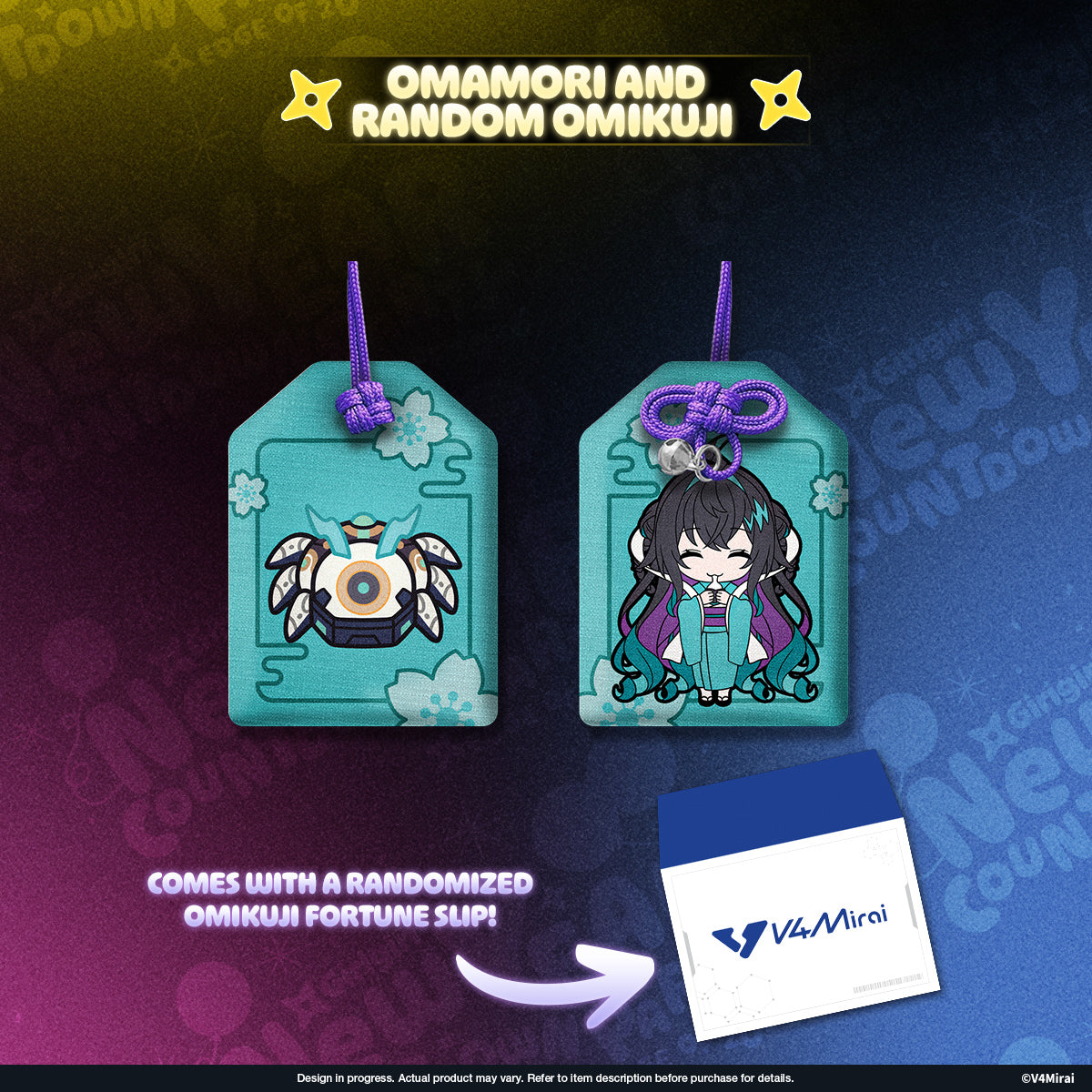 V4Mirai 2026 New Year Blessings Merch - Omamori and random Omikuji