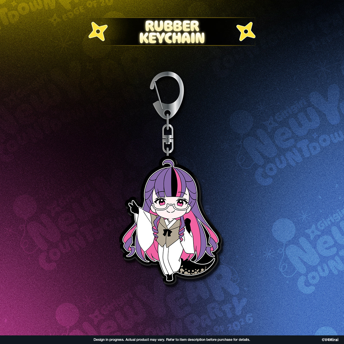 V4Mirai 2026 New Year Blessings Merch - Rubber Keychain