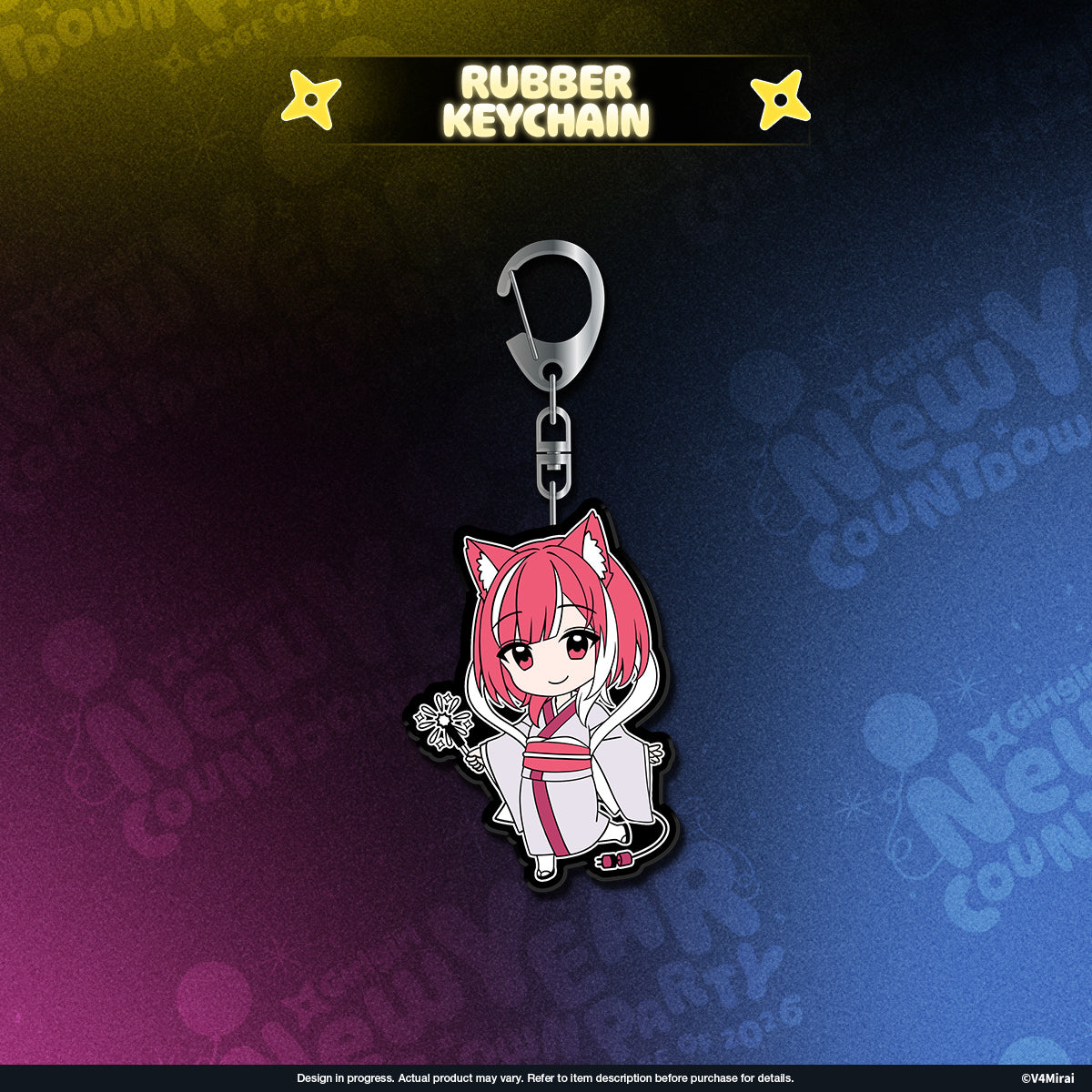 V4Mirai 2026 New Year Blessings Merch - Rubber Keychain