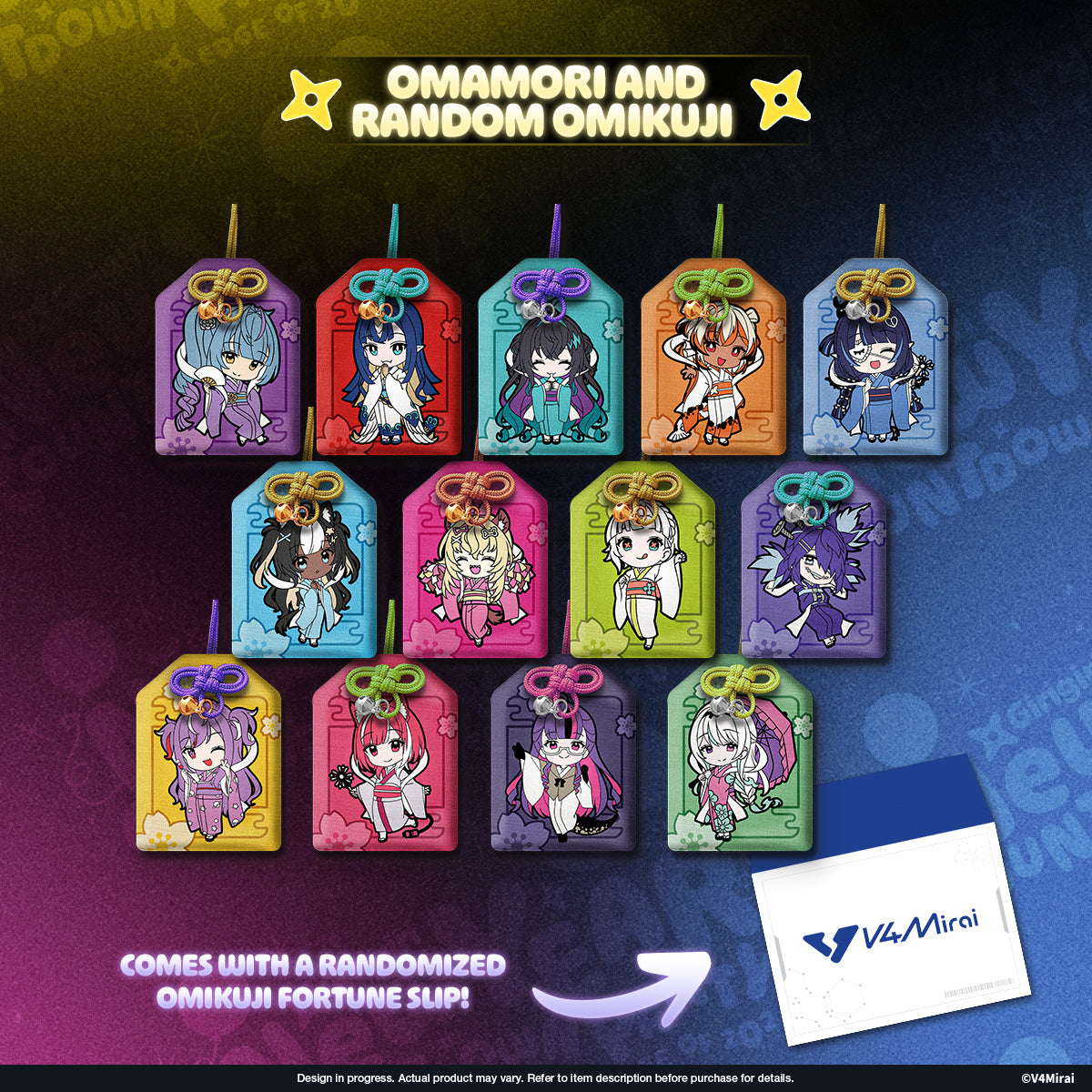 V4Mirai 2026 New Year Blessings Merch - Omamori and random Omikuji