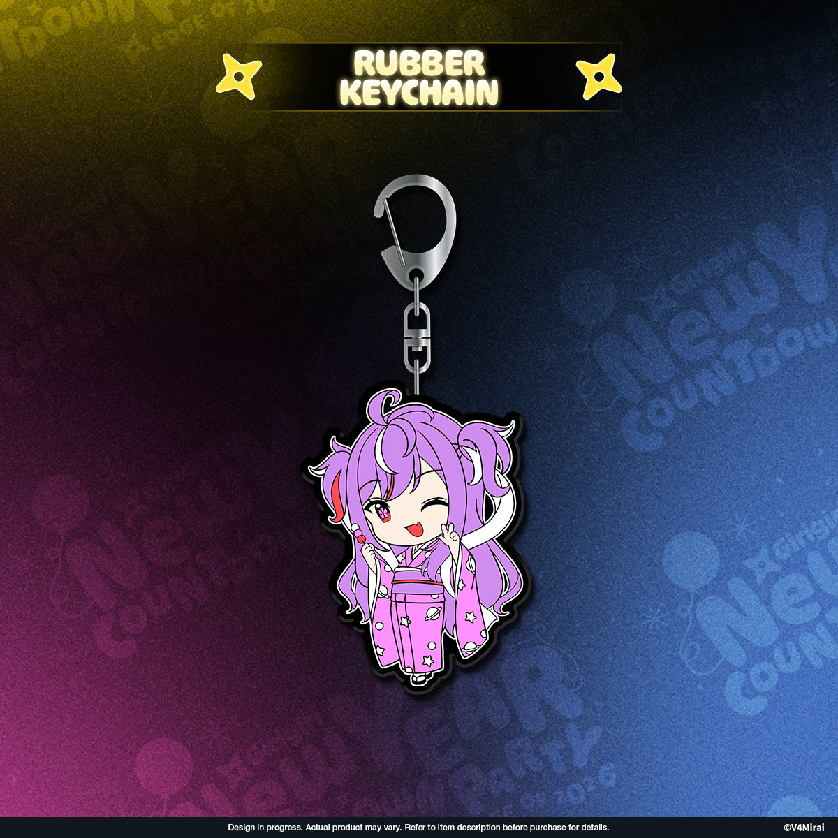 V4Mirai 2026 New Year Blessings Merch - Rubber Keychain