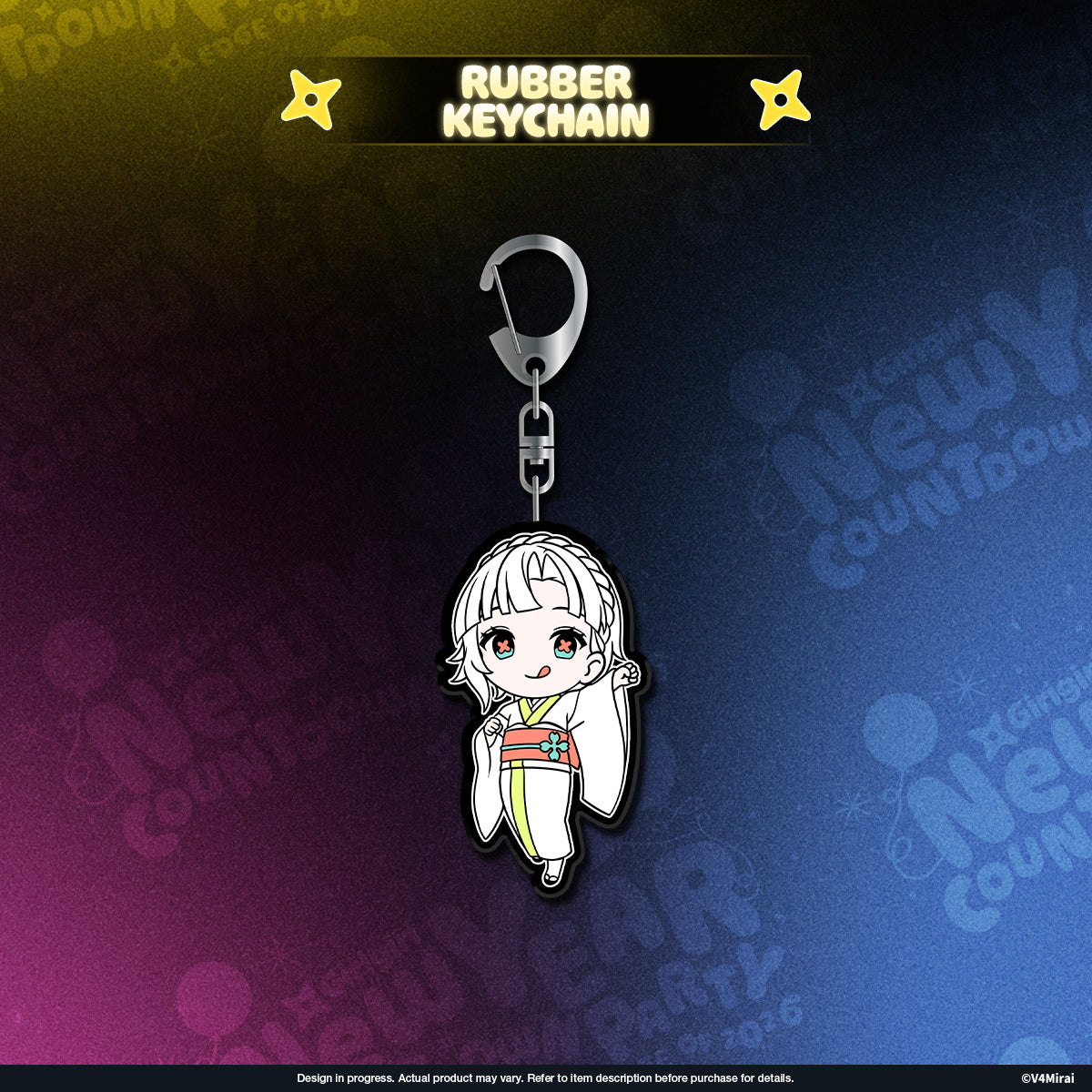 V4Mirai 2026 New Year Blessings Merch - Rubber Keychain