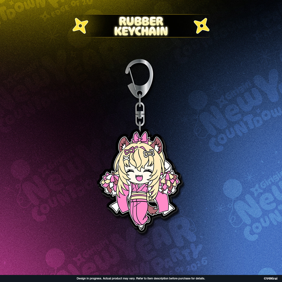 V4Mirai 2026 New Year Blessings Merch - Rubber Keychain