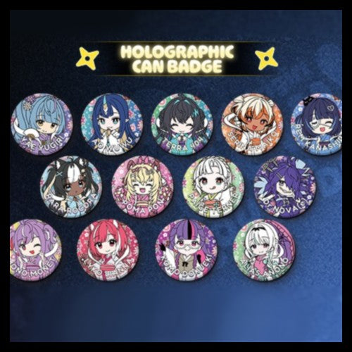 V4Mirai 2026 New Year Blessings Merch - Holographic Can Badge