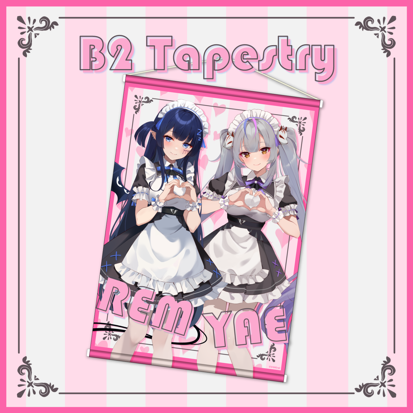 V4MaidCafe B2 Tapestry - REM & Yae